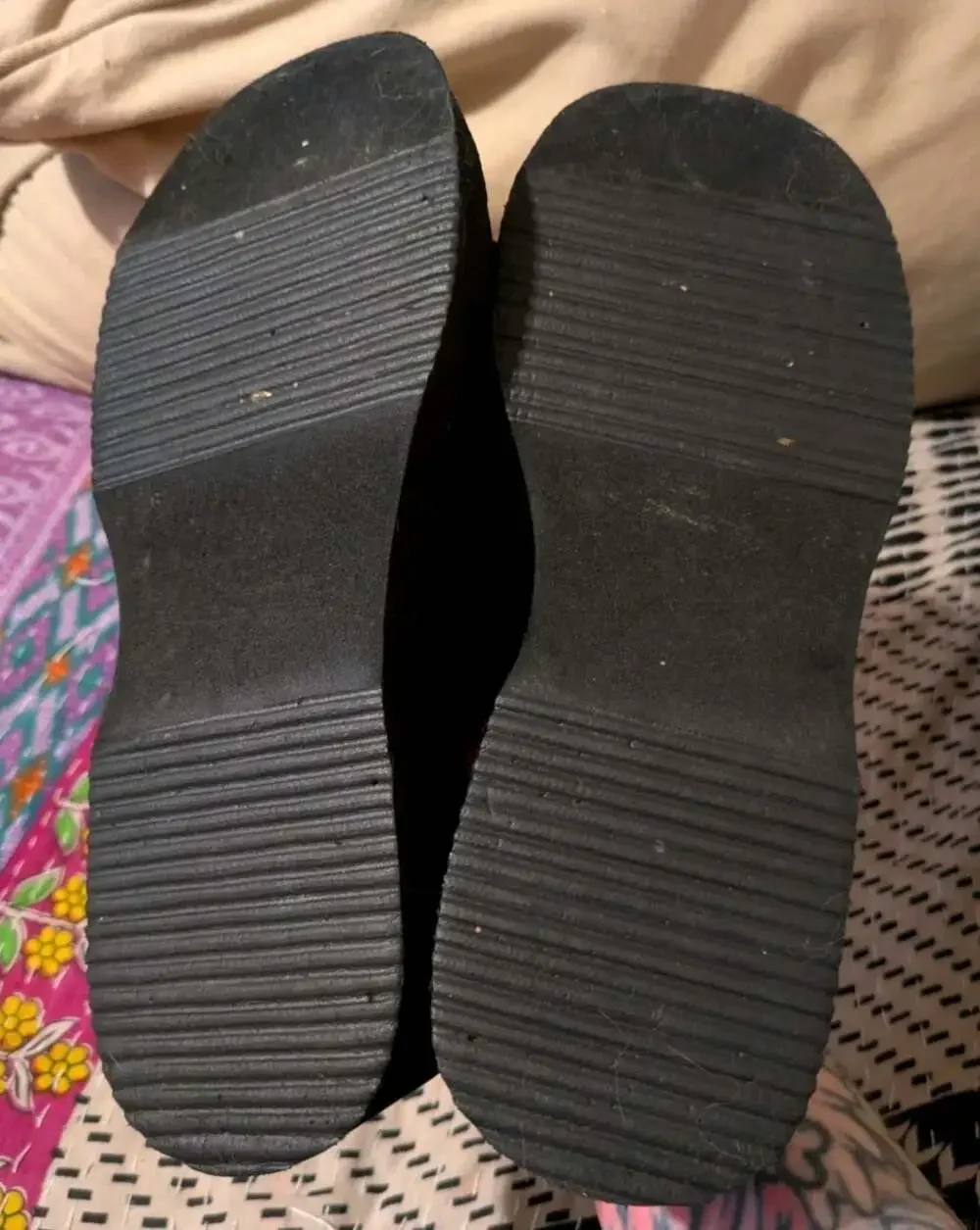 Boundaries Black Platform Wedge Slide Sandals Women's Size 8 Y2K 90s Chunky